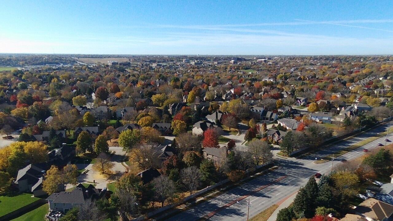 Aerial view of West Omaha, NE, a service area of Alfa Y Omega Construction
