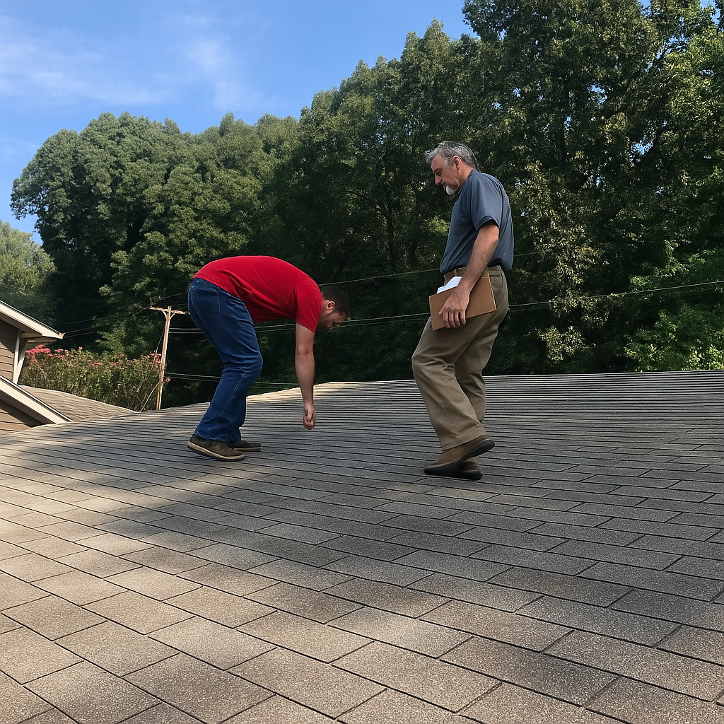 meet with my adjuster during roof inspection