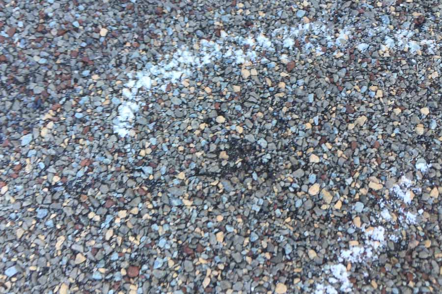 hail damaged roof example